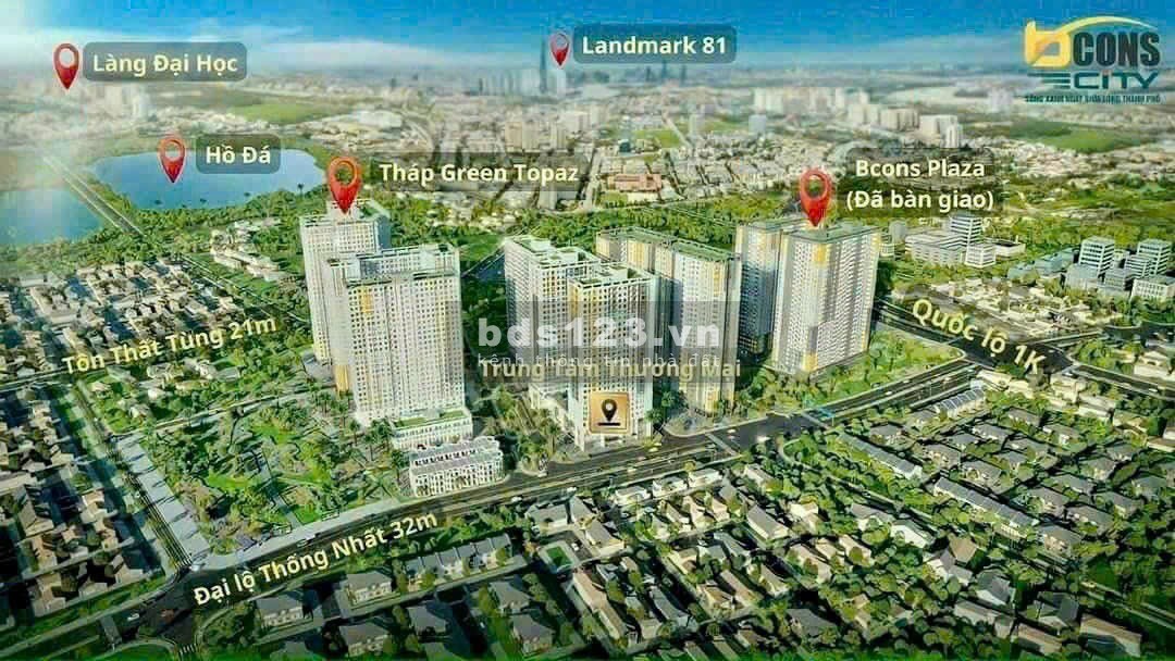 Bcons City thanh toán 10% ký HDMB, hỗ trợ ân hạn gốc lãi đến nhận nhà, ck 11.3%, tặng tủ lạnh 600l