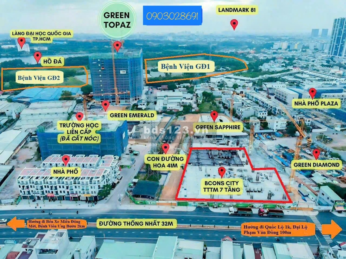 Mua căn hộ Bcons City 2PN ngay Làng Đại Học Thủ Đức. Với vốn chỉ 180 triệu LS 0% 2năm