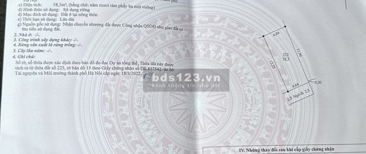 Bán đất Chương Mỹ_HN dt 58m full đất ở giá chỉ 7tr/m2 0982.87.6689