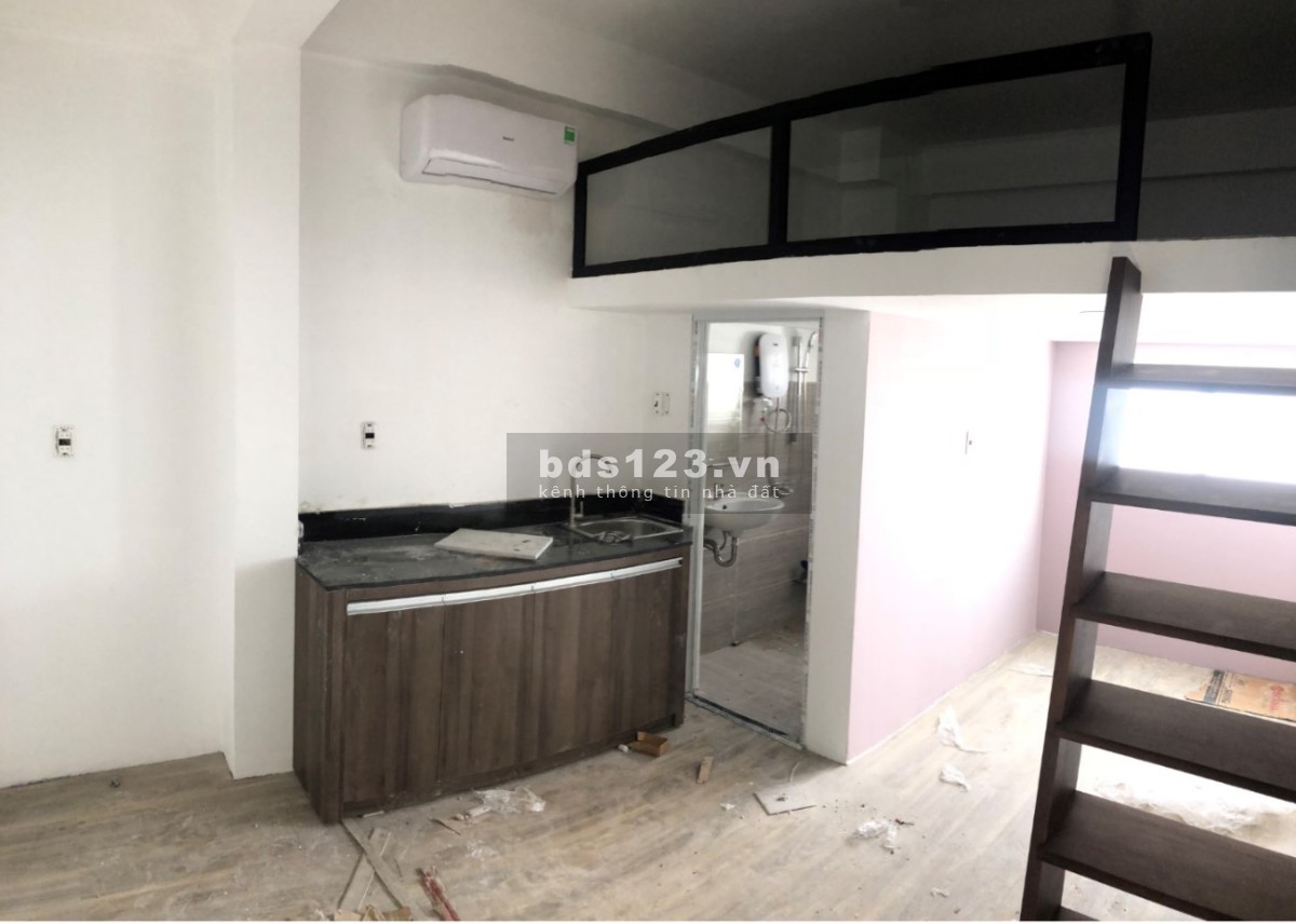 Phòng đang hoàn thiện, gác lửng, máy lạnh, bếp. Gần ĐH Công Nghiệp