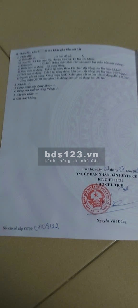 Khai xuân đầu năm lô đất 2MT đườNG Nguyễn Văn Khạ 169m 6,5x26 Gía chỉ 1 tỷ 450