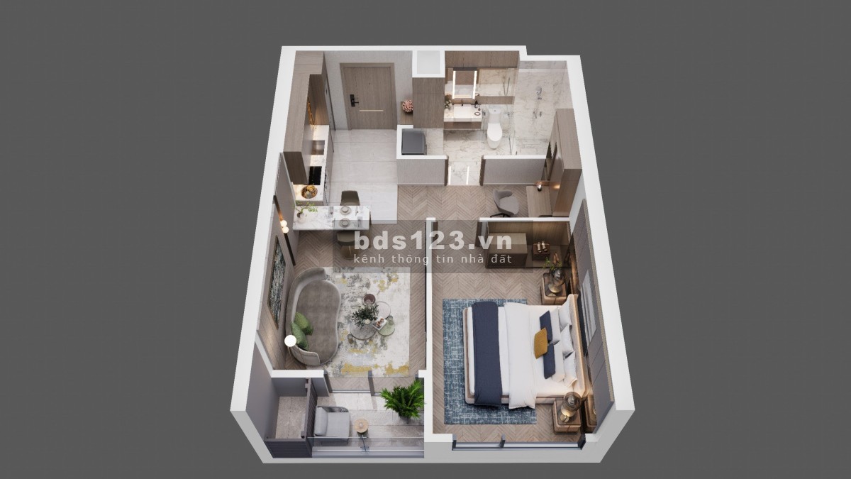 Bán căn hộ hàng hiệu 1n+1 45m Lumiere Evergreen trung tâm Smart City giá 2.6 Tỷ