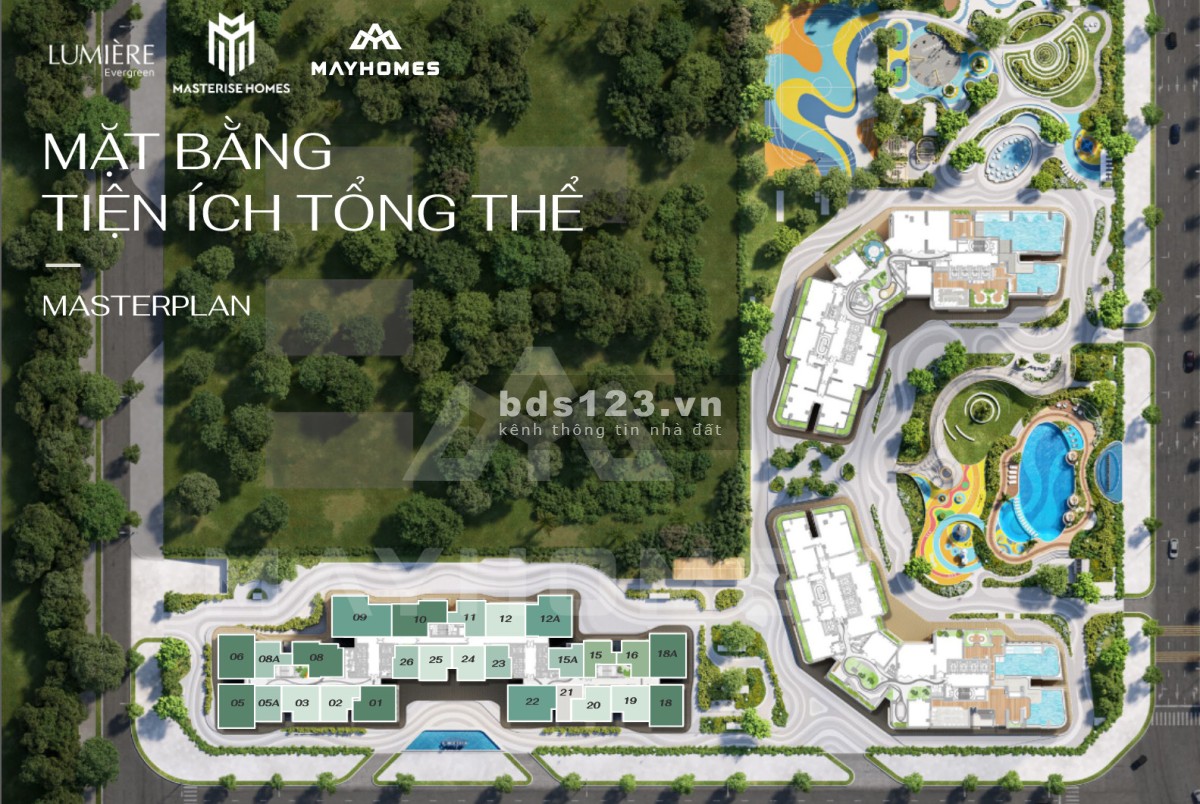 Bán căn hộ hàng hiệu 1n+1 45m Lumiere Evergreen trung tâm Smart City giá 2.6 Tỷ