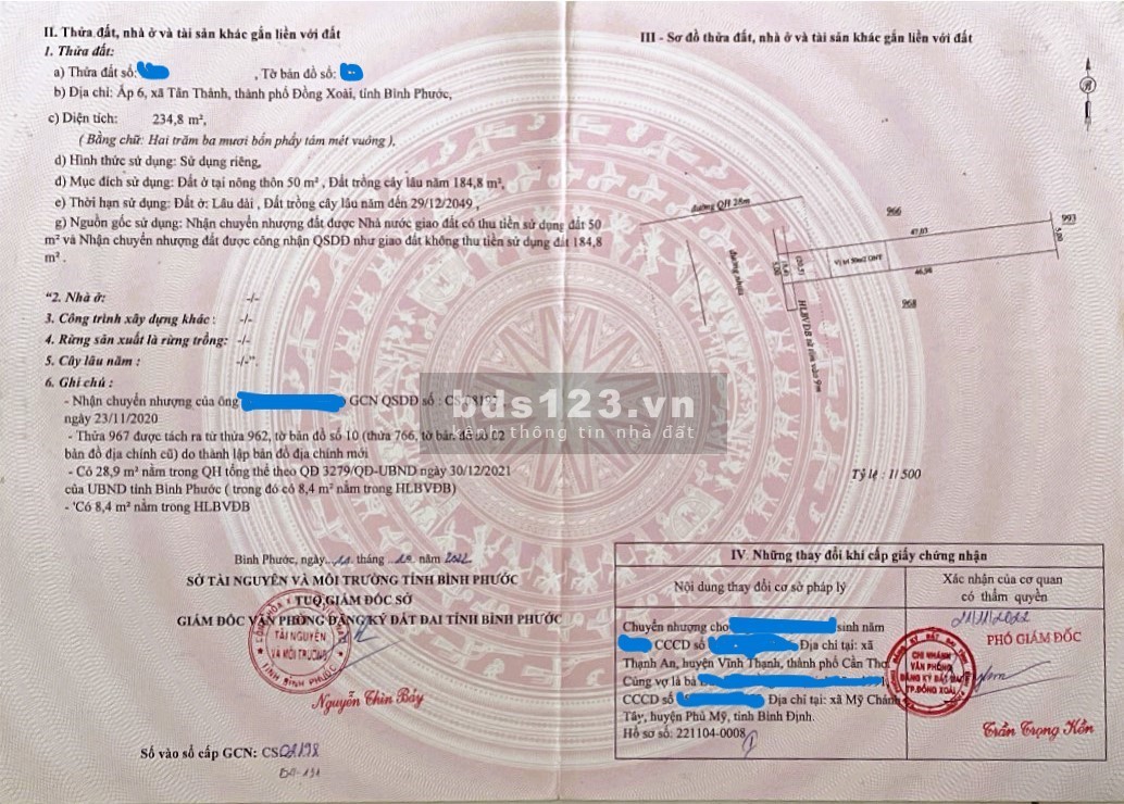 Đất nền Giá Ngộp, gần trung tâm Thành phố Đồng Xoài, dân cư hiện hữu, gần chợ trường học đầy đủ