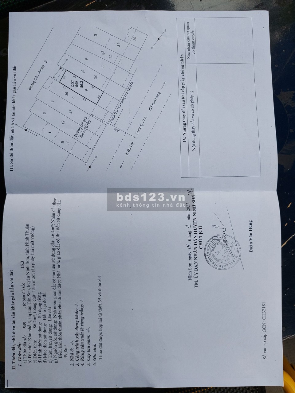 Bán nhà 2 mặt tiền nguyên căn tại trung tâm sầm uất thị trấn Tân Sơn, Ninh Sơn, Ninh thuận.