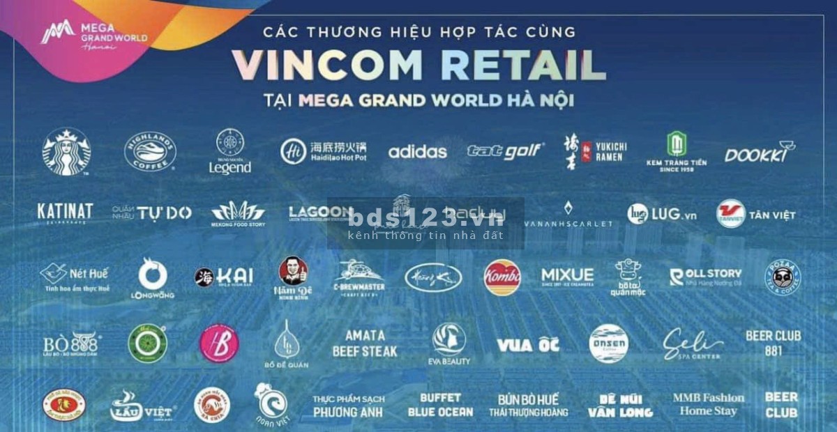 Cho thuê miễn phí 18-24 tháng shophouse kinh doanh tại Mega Grand World Hà Nội