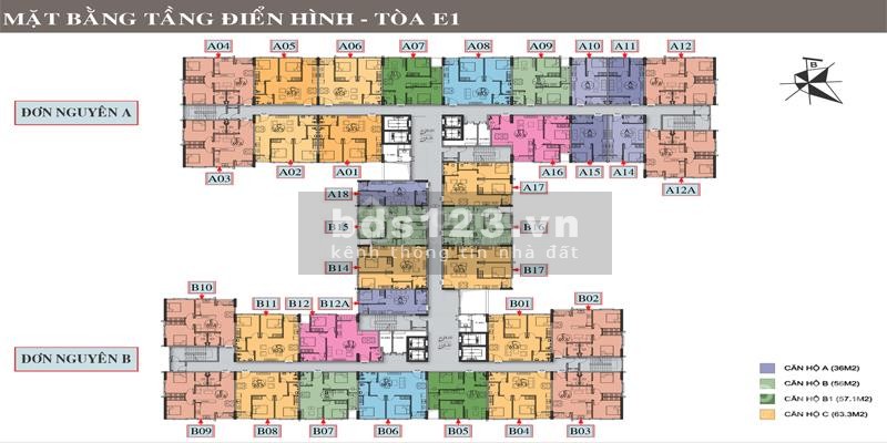 Cần bán căn hộ tầng trung tòa C1B Ecohome 2