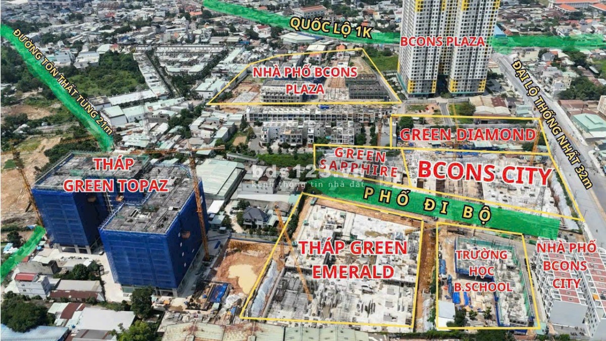 Căn hộ 2pn2wc tại Khu phức hợp Bcons City 1ty659 (đã VAT) nhận ngay chính sách trả tiền thuê 240 tr