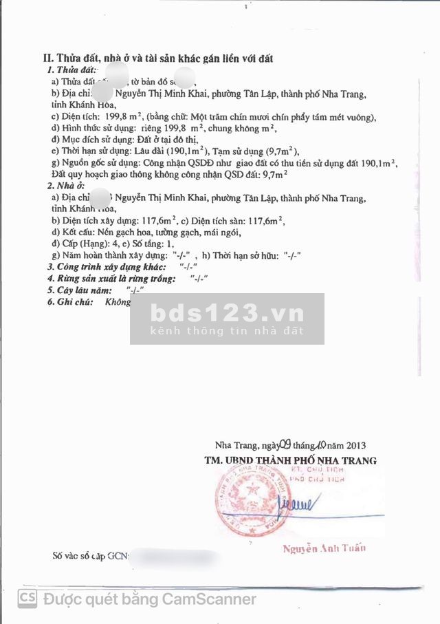 Đất trung tâm Tp Nha Trang, gần biển