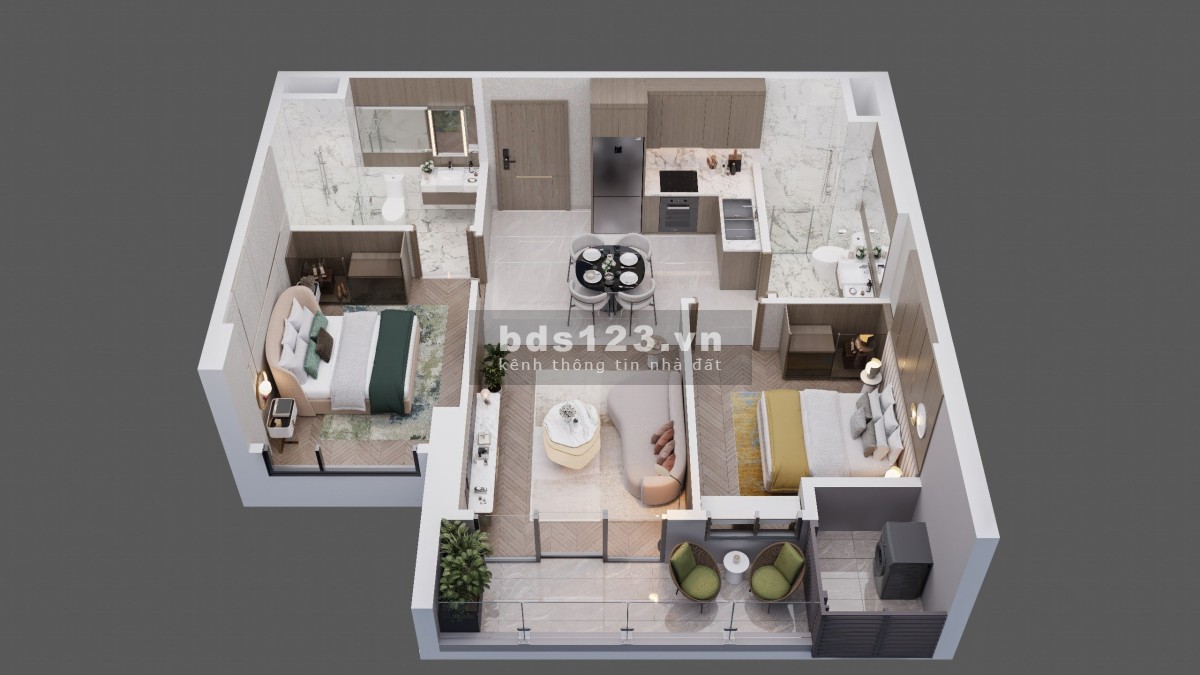 Bán căn hộ 2n2wc 64m Lumiere Evergreen - Smart City Tây Mỗ, nội thất siêu đẹp giá 3.88 Tỷ