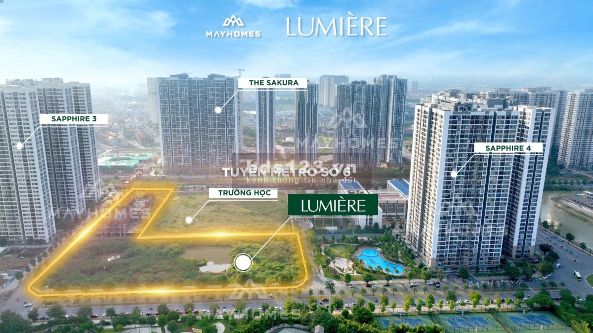 Bán căn hộ 2n2wc 64m Lumiere Evergreen - Smart City Tây Mỗ, nội thất siêu đẹp giá 3.88 Tỷ