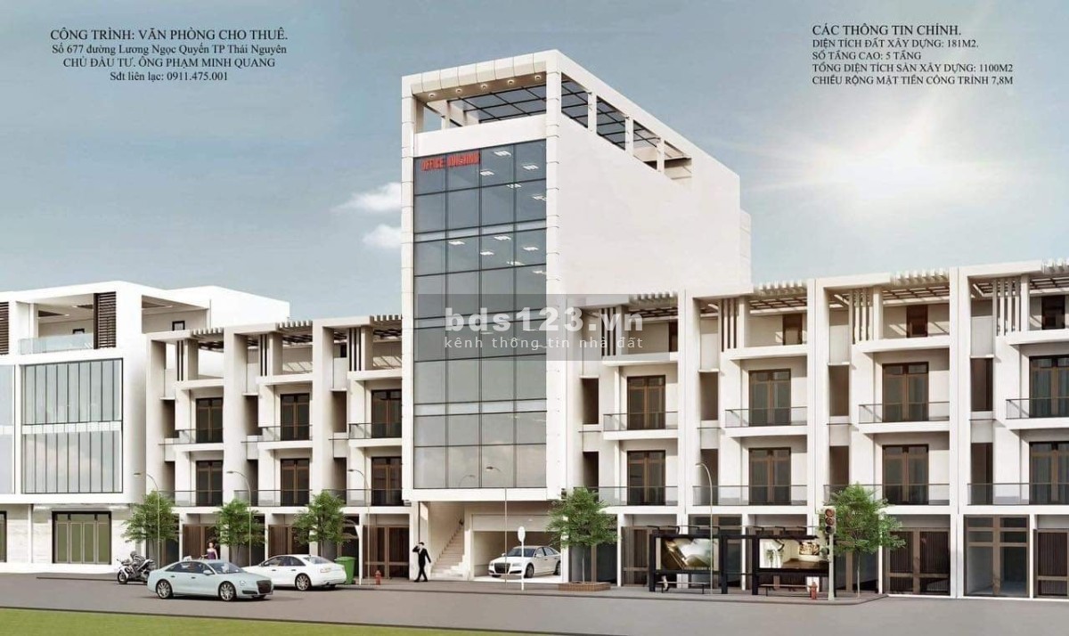 Nhà cho thuê mặt tiền Đ.Lương Ngọc Quyến, TP.Thái Nguyên, chính chủ thích hợp kinh doanh, văn phòng