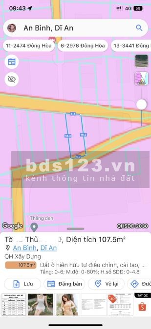 Bãn dãy trọ gần chợ Dĩ An, diện tích 107m2 giá 3.3 tỷ đồng có thể thương lượng