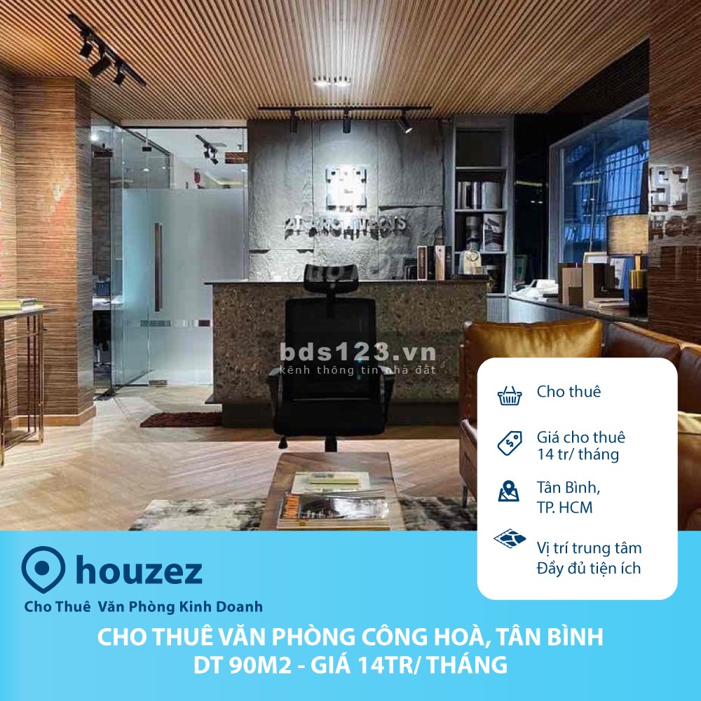 Cho thuê MB văn phòng đường Cộng Hoà, Tân Bình - DT 90m2 - Giá 14tr/ tháng