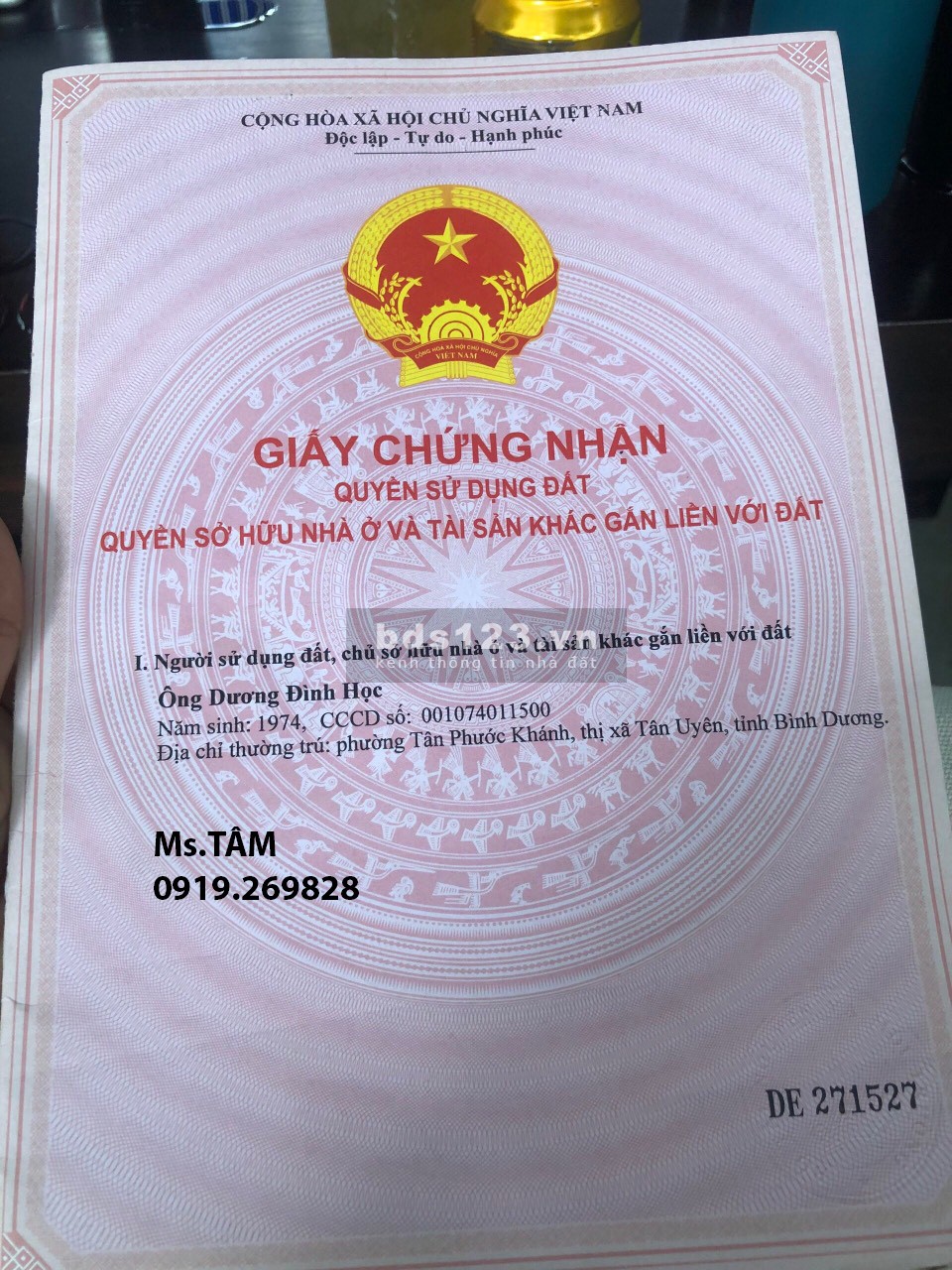 Chính chủ cần bán đất tại xã An Điền, Bến Cát, Bình DươngDiện tích: 1.116m2 (300m2 thổ cư)
