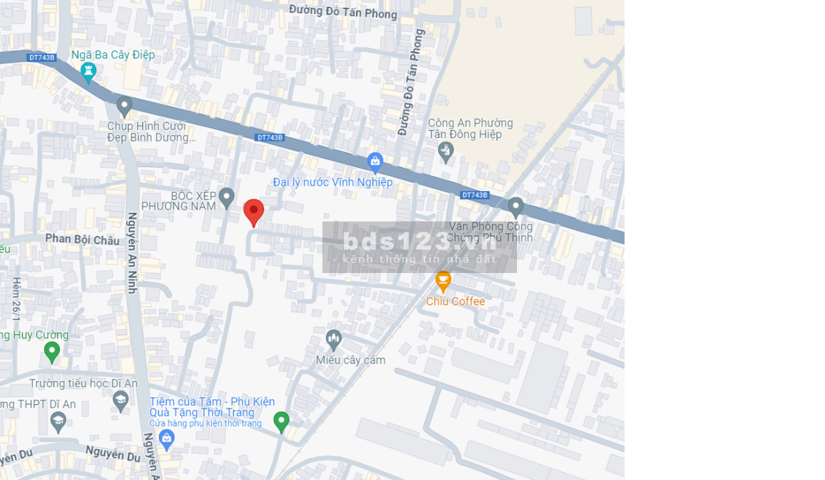 Bán đất 307m2. Đường ĐT 743B, Khu Phố Đông Tân, Phường Dĩ An, Tỉnh Bình Dương