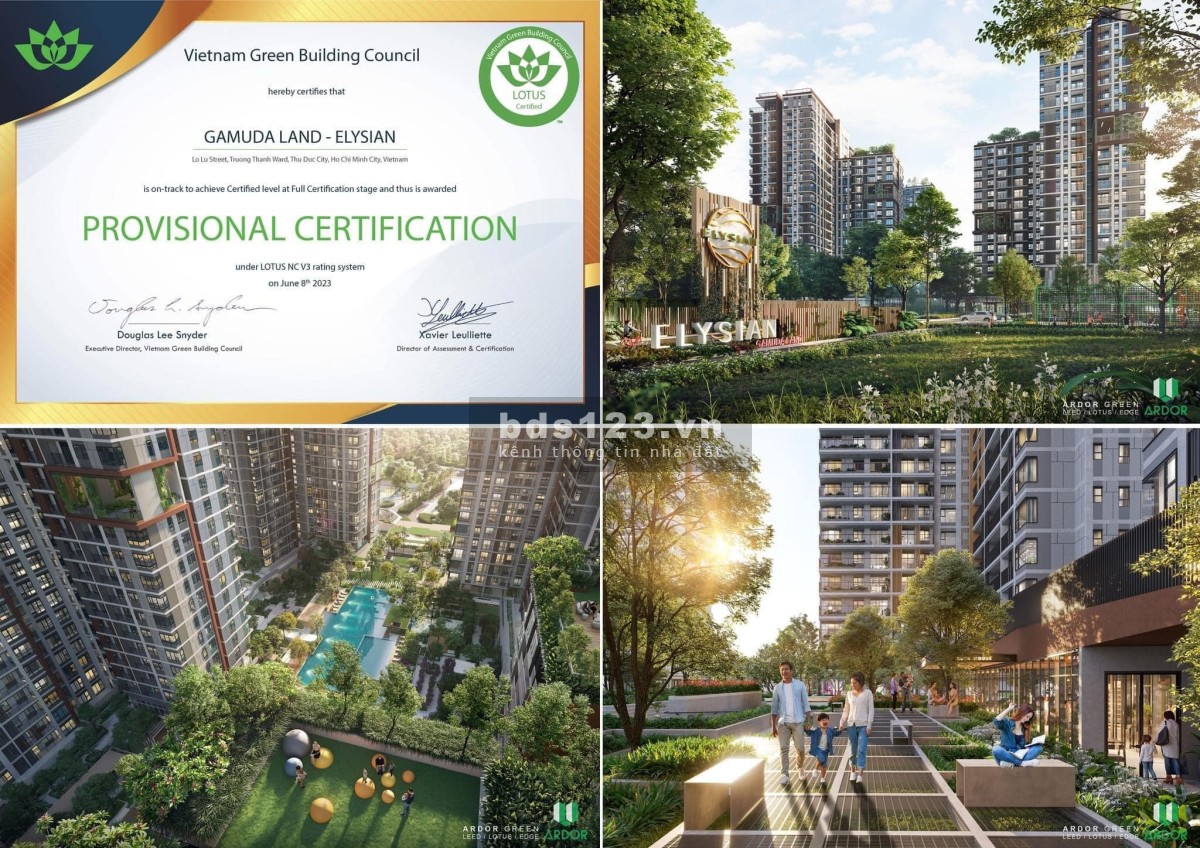 Bán nhanh căn hộ Elysian Quận 9, 2PN, DT 52m2, block C, tầng 2 sân vườn cực hiếm