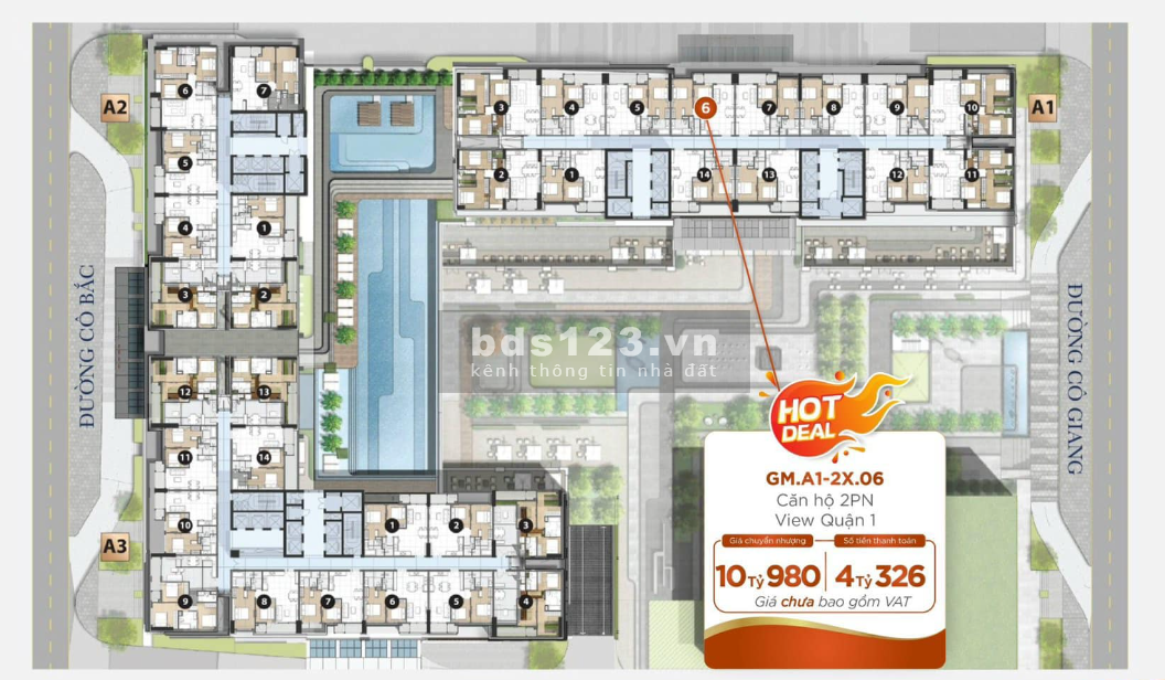Bán căn hộ 2PN, 71m2 tại The Grand Manhattan, chiết khấu hấp dẫn, view Quận 1 cực choáy