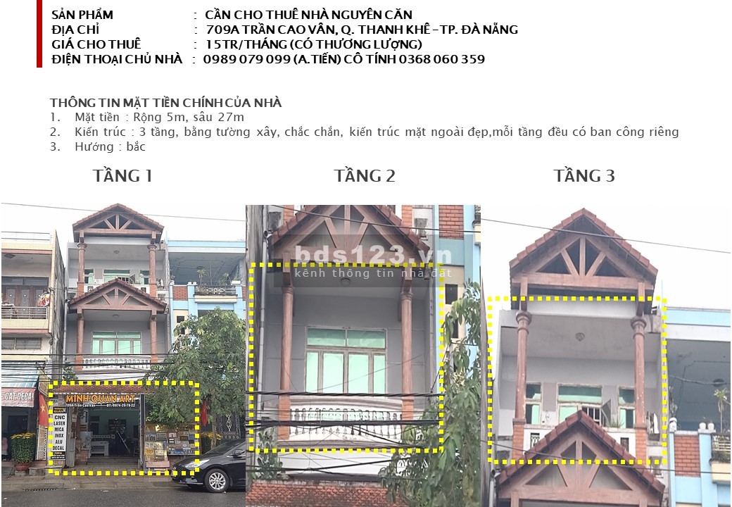 Chính chủ cần cho thuê nhà 3 tầng nguyên căn 135m2 (5x27)