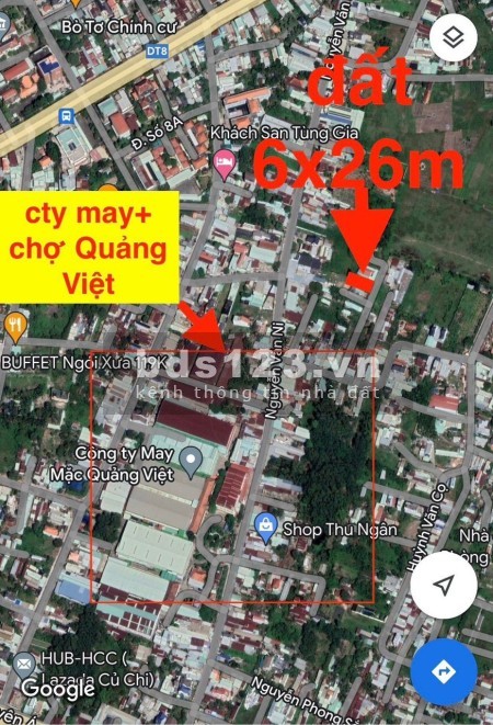 Bán lô đất ngay thị Trấn Củ Chi 159m có hơn 100m thổ cư ngang 6x26 giá chỉ 1 tỷ xxx