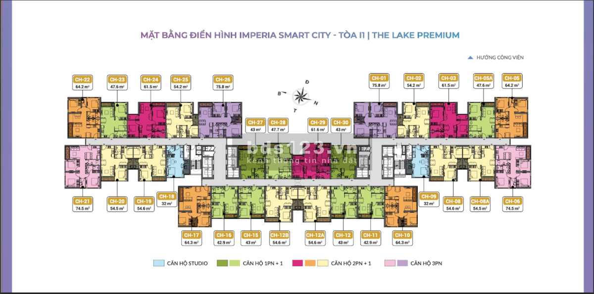 Cần bán căn 1PN+ 47m2 Impria Smart City, tháng 6/2024 nhận nhà. có ra lộc