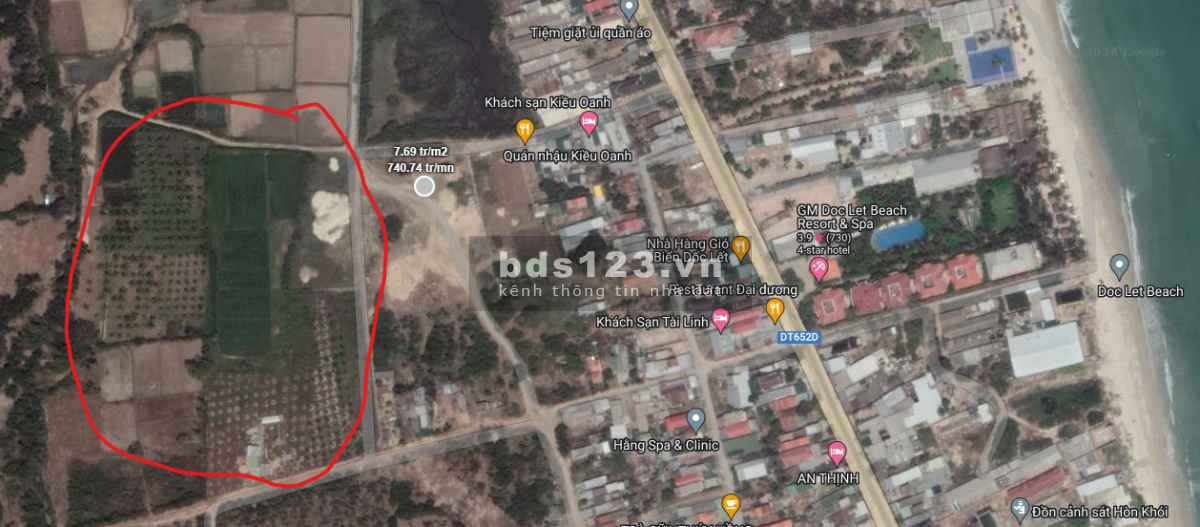 Đất cho thuê lâu dài, làm nhà kho, xưởng, gần cảng Nam Vân Phong (4km)