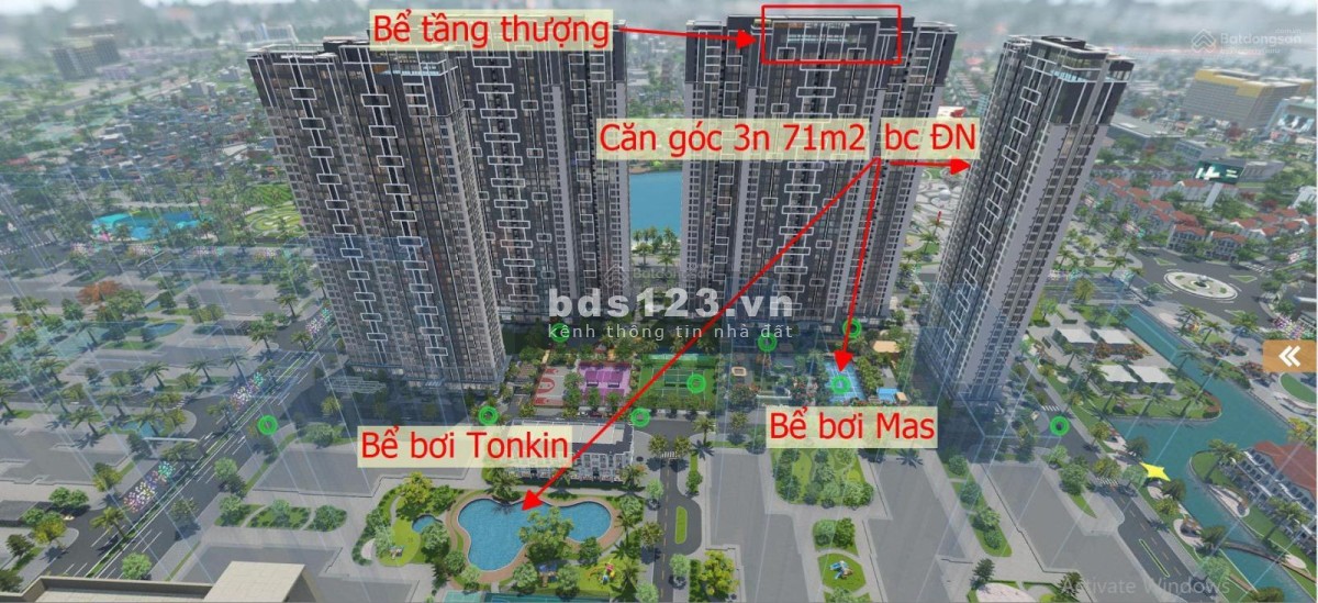 Bán căn góc TK 3PN 71m2 tòa B - Khu Masteri - View 2 bể bơi - Đóng 30% về ở ngay 1 năm sau đóng tiếp