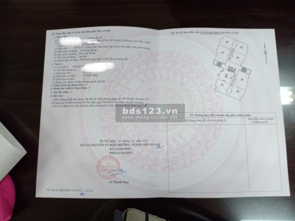 Bán căn chung cư 80m2 2pn tại KĐT mới Mỹ Đình 1