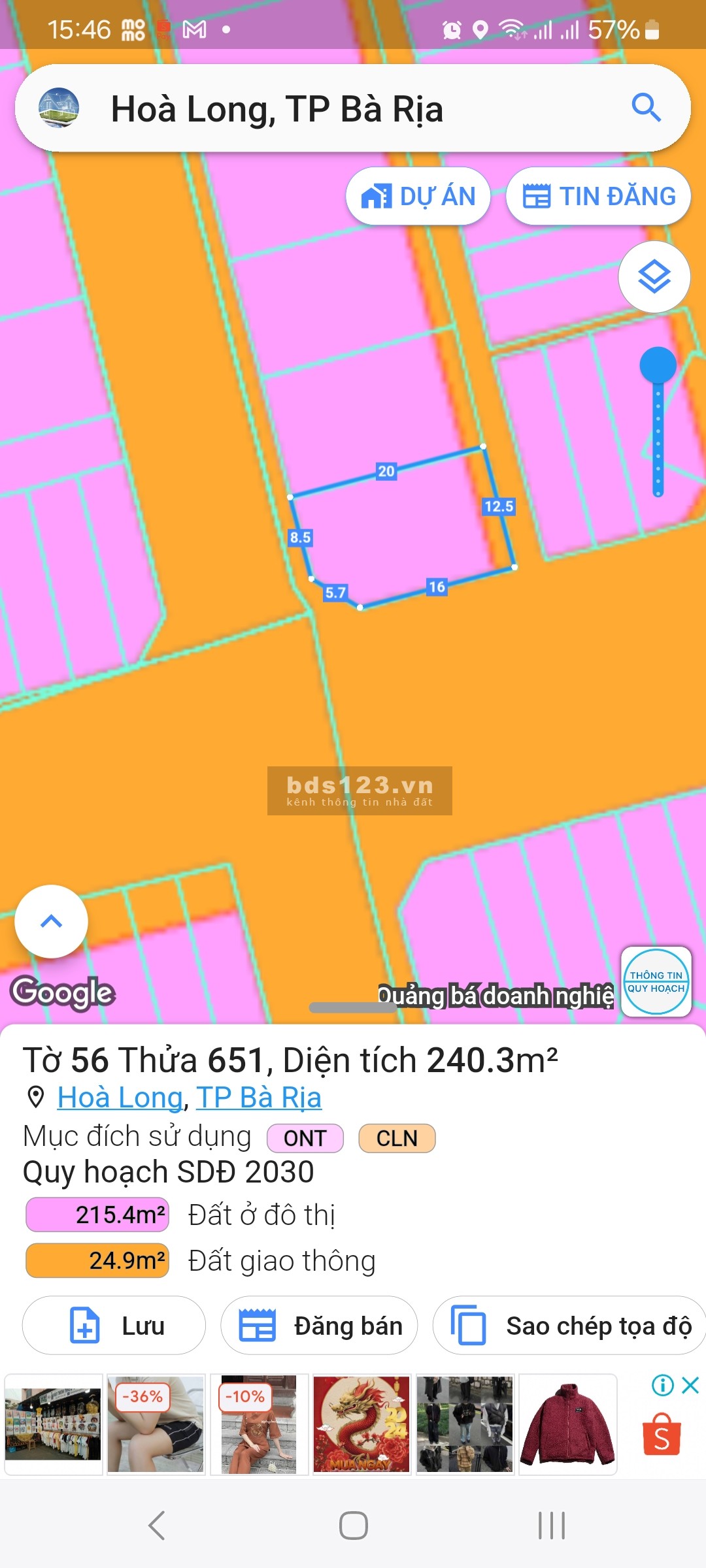 Bán lô đất biệt thự góc 2 mặt tiền khu dân cư Lan Anh 1, TP Bà Rịa