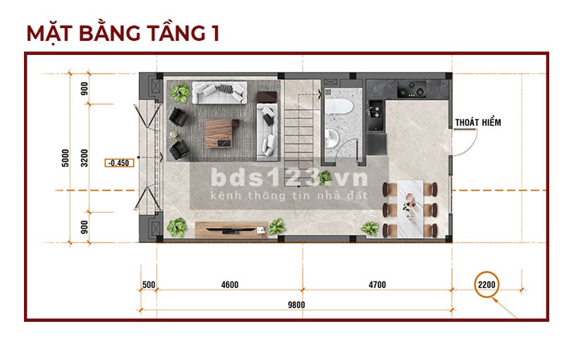 Nhà ở xã hội 1 trệt 1 lầu Vsip 2 TP Mới Bình Dương