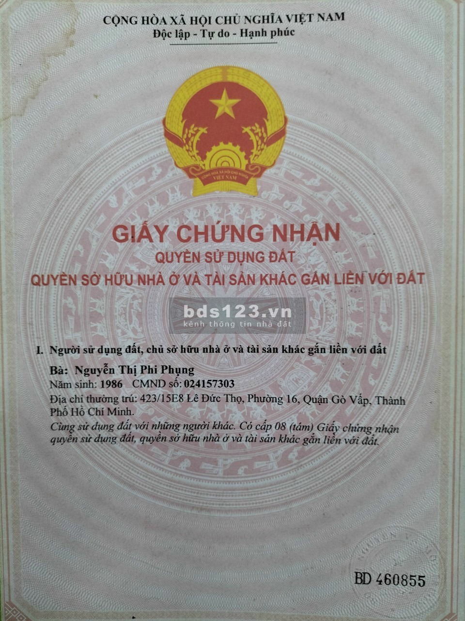 Nhà sổ hồng đồng sở hữu cầm tay - Diện tích: 4mx7m