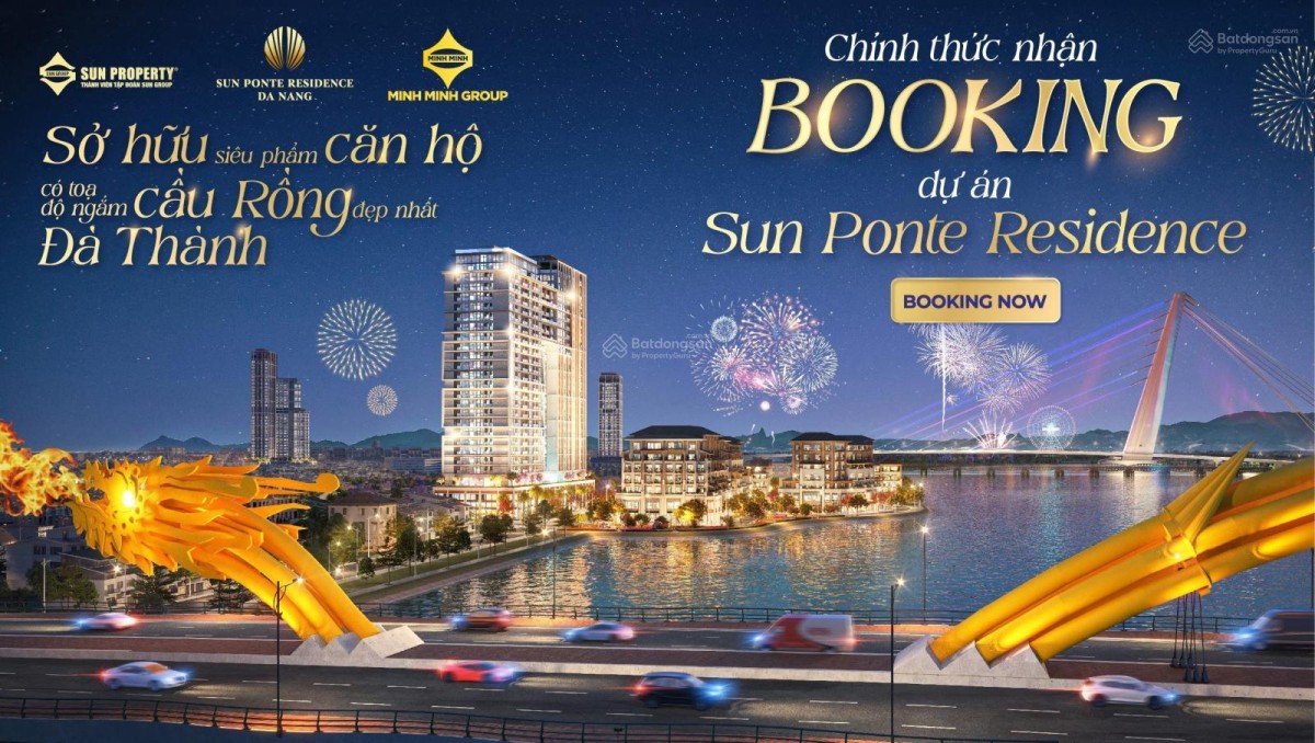 Nhận đặt booking căn hộ đẳng cấp view sông Hàn, cầu Rồng Sun Ponte Đà Nẵng