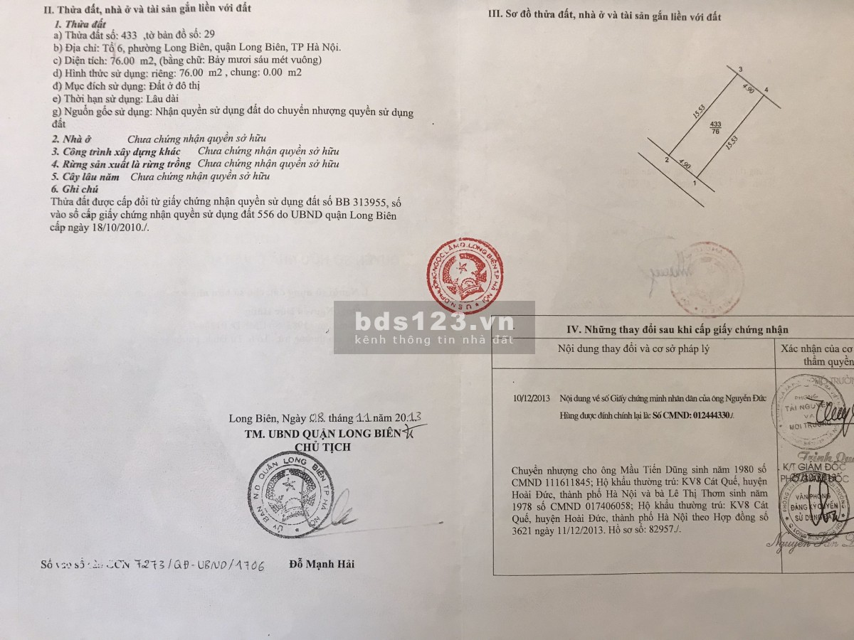 Bán đất gần chợ Tư Đình Giáp Cổ Linh, Phường Long Biên, Quận Long Biên
