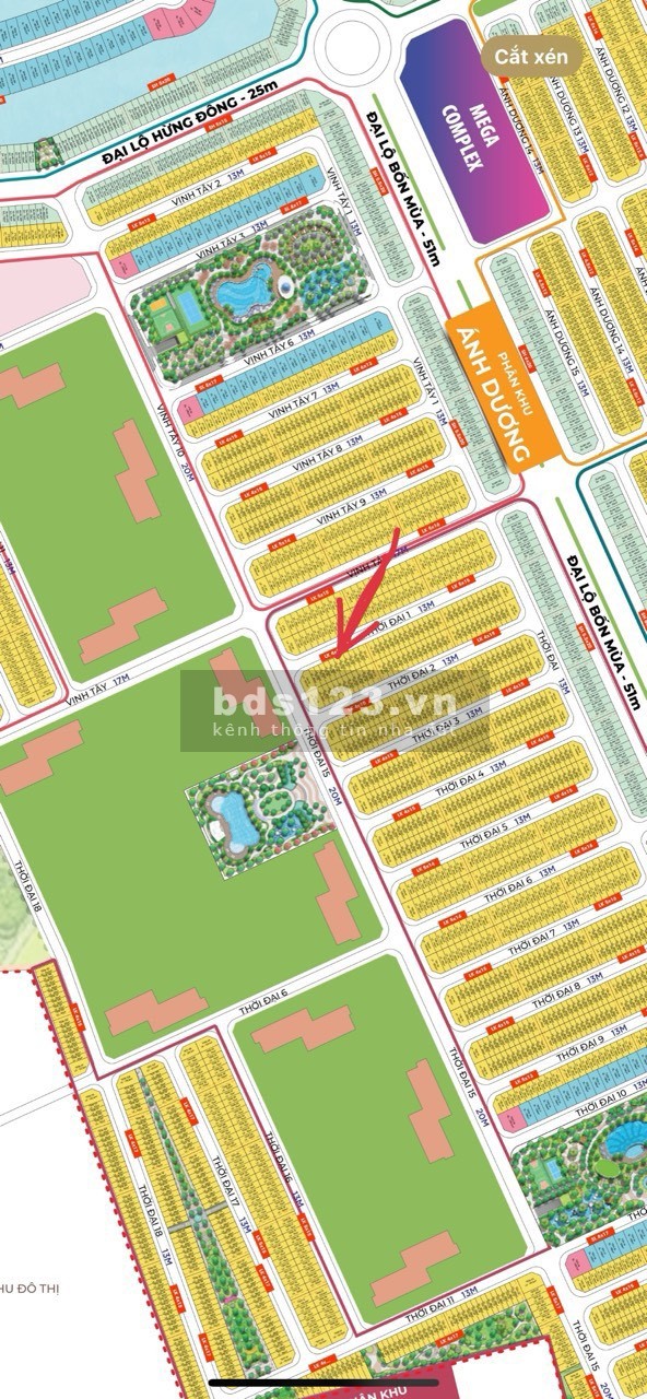 Bán nhà biệt thự, liền kề TĐ1 60m vị trí đẹp Vinhomes OCP3 giá 7.6 Tỷ