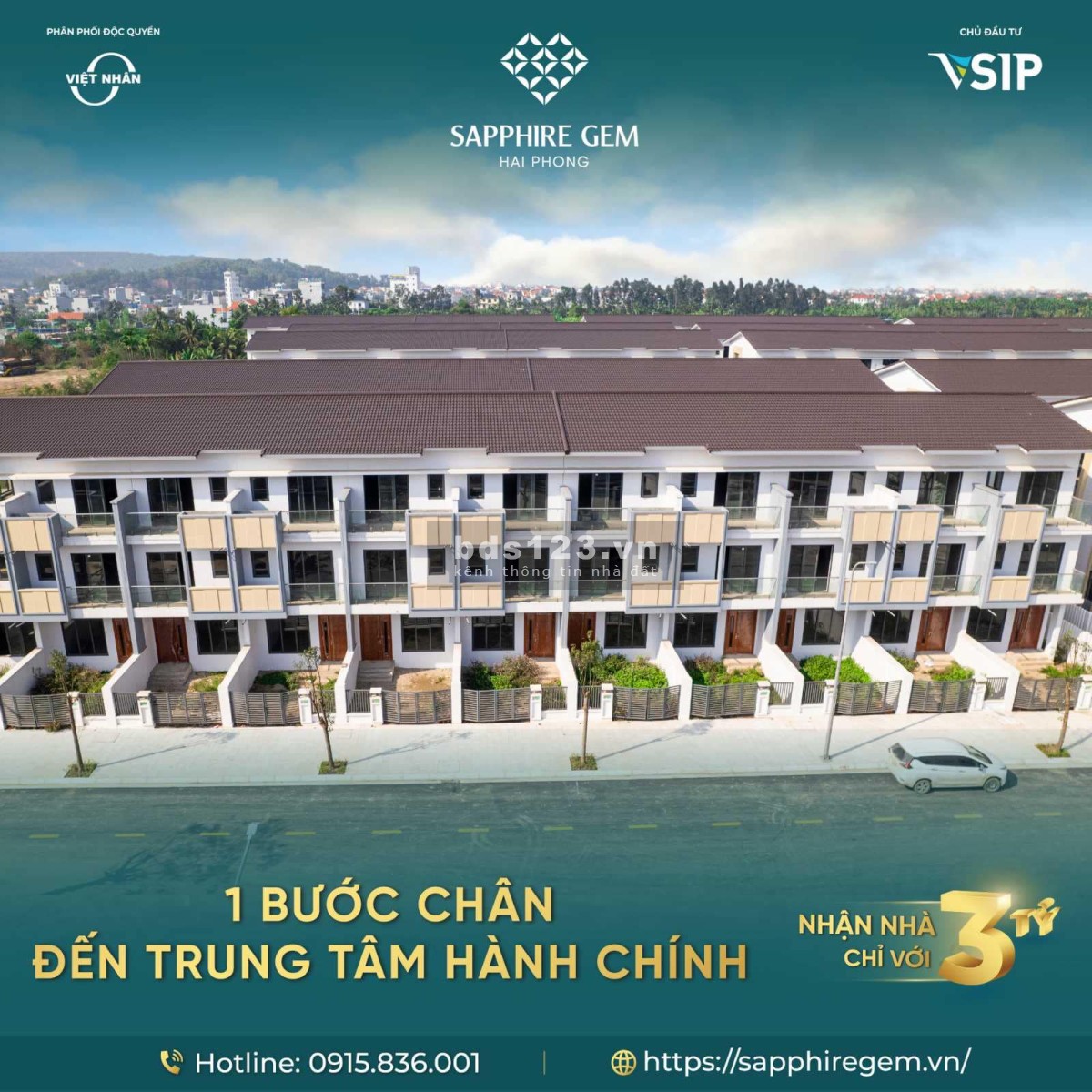 Ngay Trung tâm Hành chính mới Hải Phòng - Nhà phố 110m2 Sapphire Gem