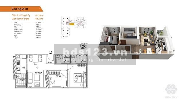 Chính chủ cần bán căn A610, 62m2