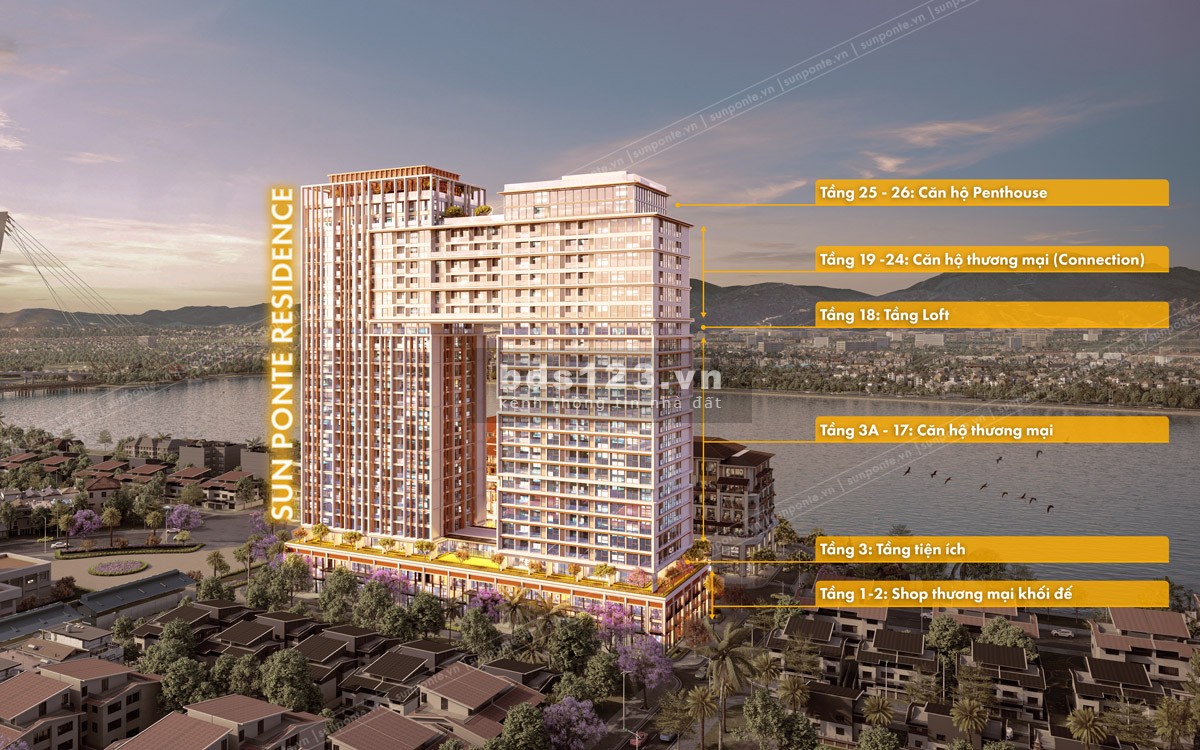 Suất ngoại giao căn 1BR + 1 tầng 9 Sun Cosmo Residence Đà Nẵng view sông Hàn. Ưu đãi 20%