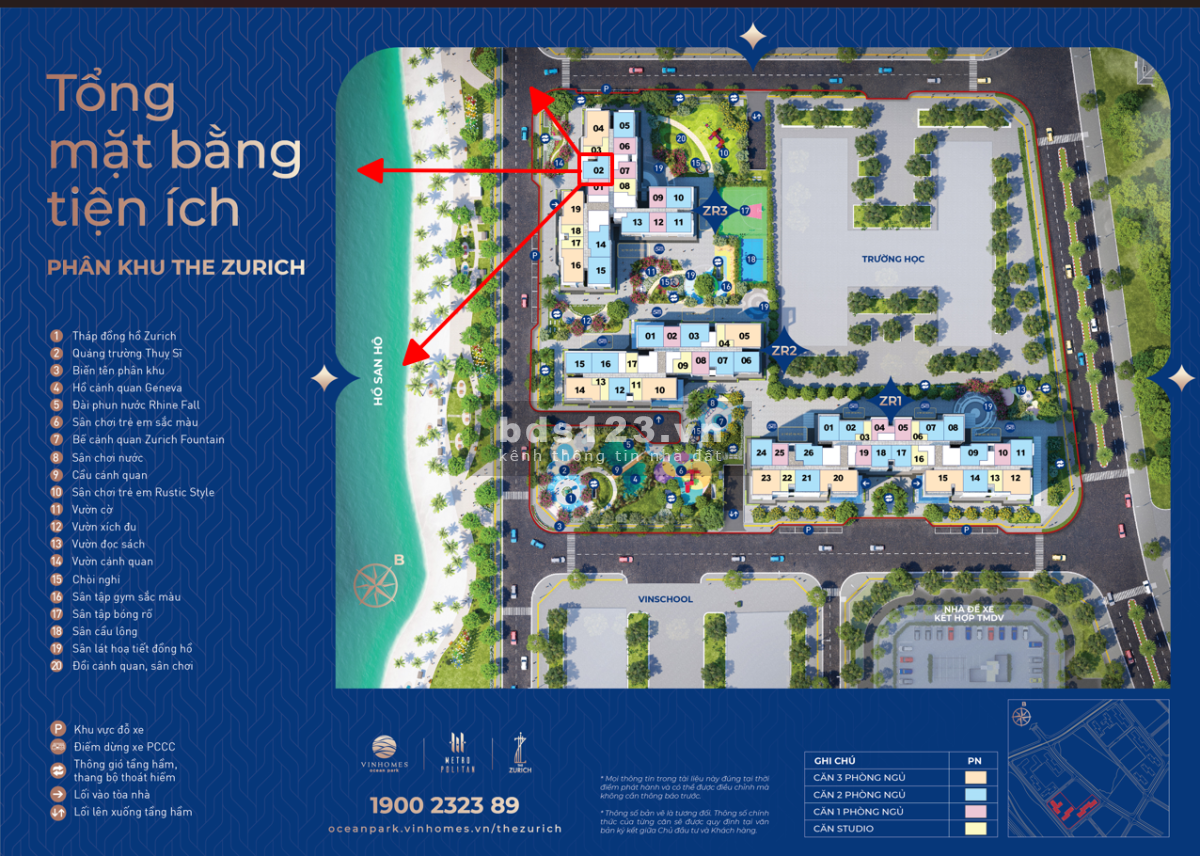 Bán từ móng căn 2 Ngủ view hồ San Hô đẹp nhất Zurich 3 chiết khấu 4% GTCH cho 100 khách đầu tiên