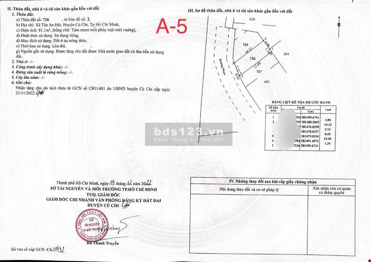 Hàng hiếm gần 100m2 gần KCN Tây Bắc Củ Chi, giá 1.7tỷ