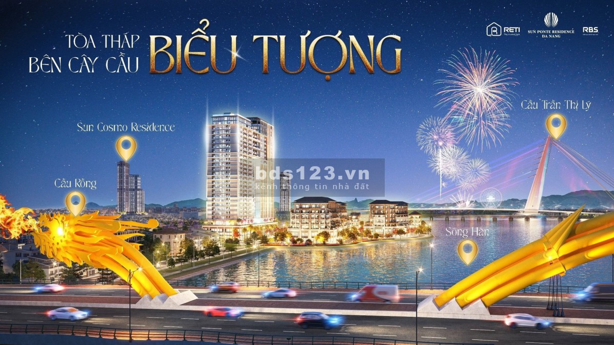 Chỉ từ 400 triệu sở hữu căn hộ cao cấp Sun Ponte cạnh cầu Rồng, sông Hàn Đà Nẵng