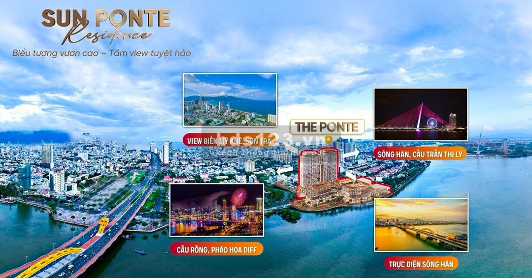Mở bán Shophouse 6-7 tầng đường Trần Hưng Đạo - view Sông Hàn, ngay cầu Rồng - Sun Ponte Residence
