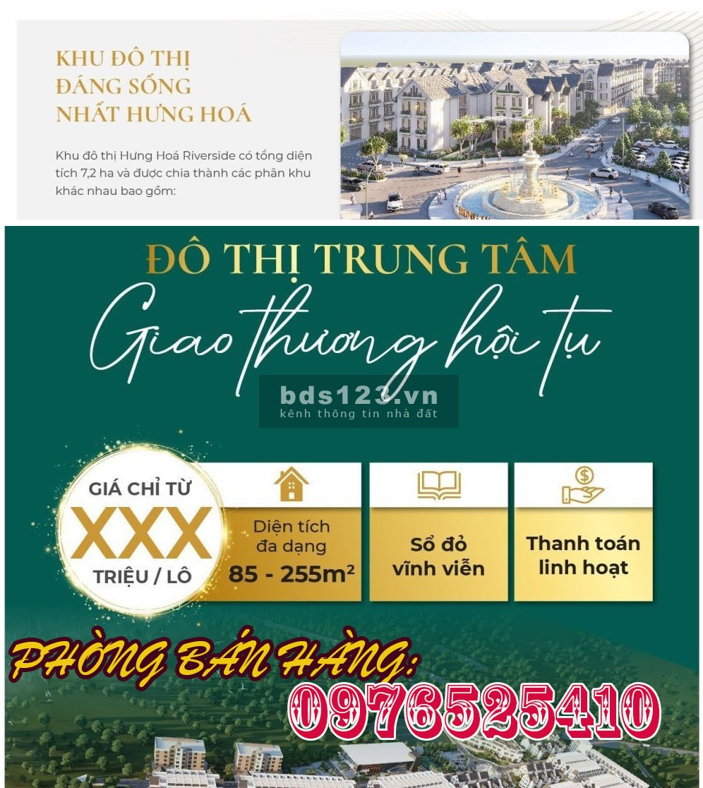 Chỉ từ 800tr sở hữu đất nền khu đô thị Hưng Hóa River City - Đường 26m - Sát QL32 và giữa 2 KCN lớn