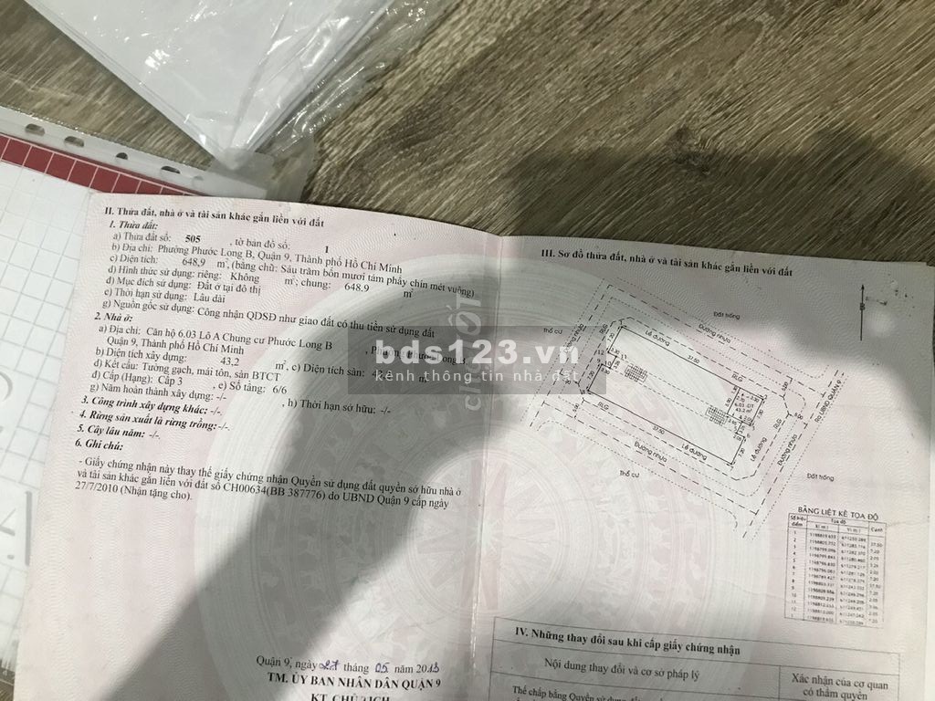 Bán căn hộ K603 - Lô A, 43.2 m2, 2PN, sổ hồng lâu dài, CC Phước Long B, 1.2 tỷ (Có thương lượng)
