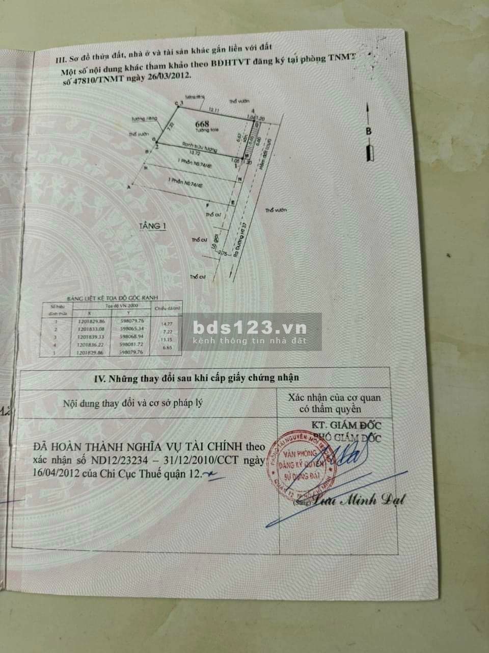 Cần bán nhà trọ, số 74/4E Nguyễn Thị Kiểu, phường Thới An, quận 12, tpHCM, 94.5m2, giá 5ty777
