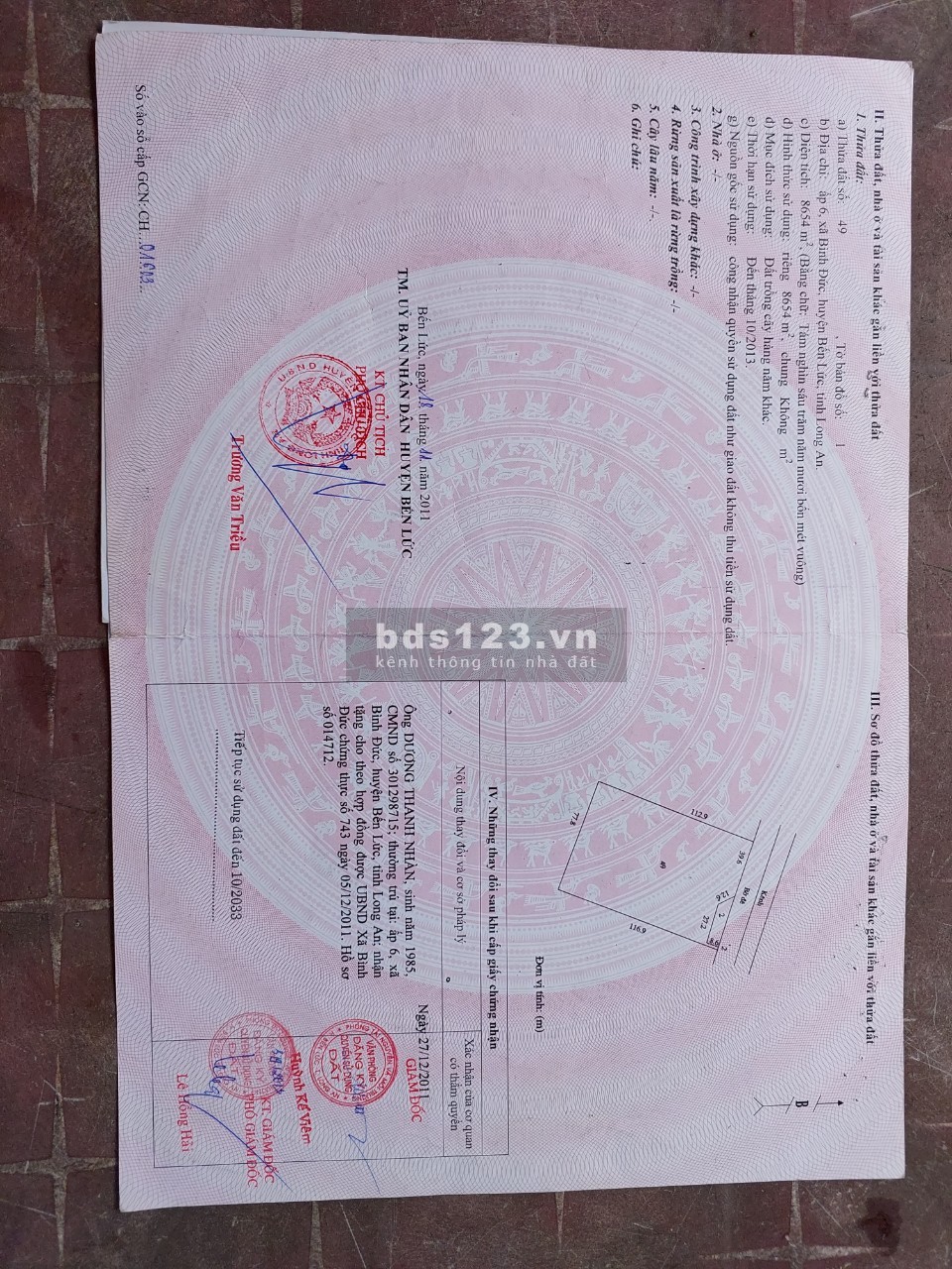 Chủ kẹt tiền cần bán lại miến vườn tâm huyết 800tr/1000m2 nằm giữa 2 đường TL818 và TL816