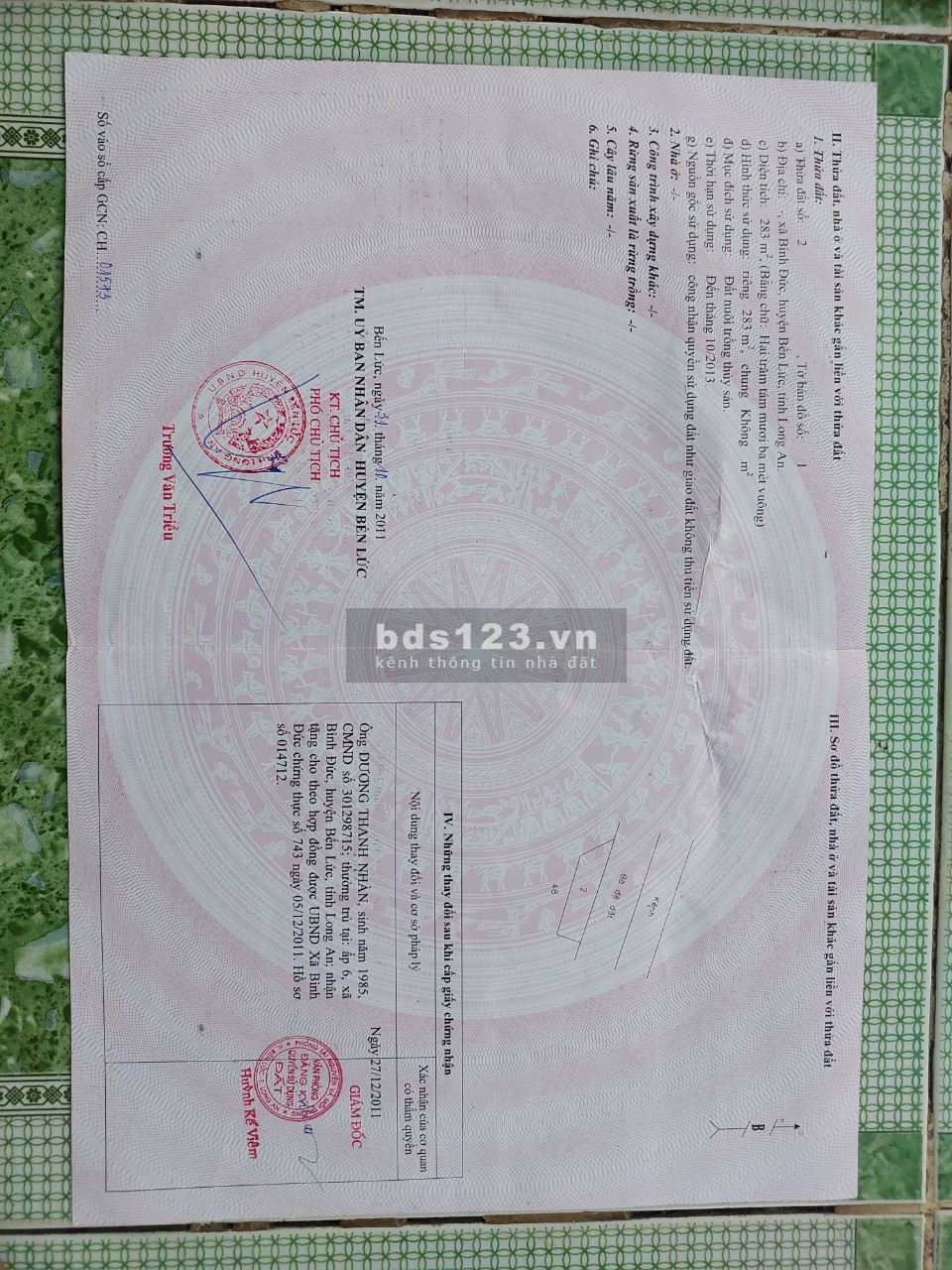 Chủ kẹt tiền cần bán lại miến vườn tâm huyết 800tr/1000m2 nằm giữa 2 đường TL818 và TL816