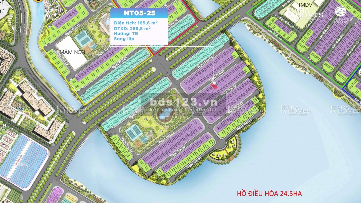 Bán biệt thự song lập Ngọc Trai đảo nhỏ 165,6m2 giá rẻ nhất 36 tỷ bao phí tại dự án Vinhomes OCP1