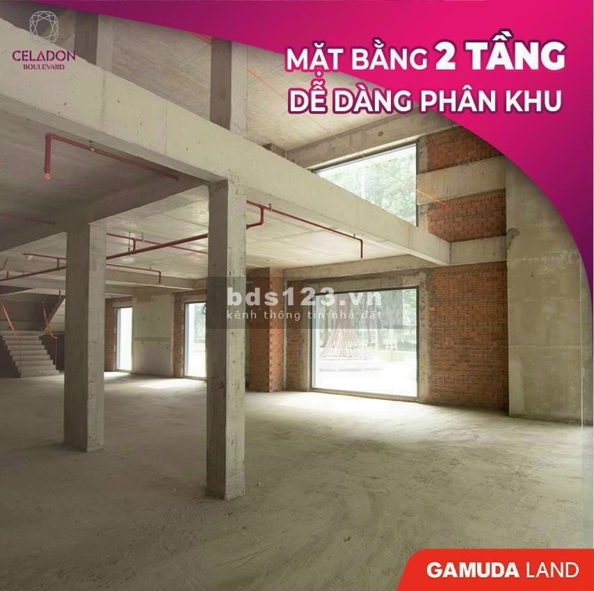 Shophouse Celadon Tân Phú 200 - 700m2, 1 trệt + 1 lửng, mặt tiền 62m, sẵn HĐ thuê lợi nhuận 5-7%/năm