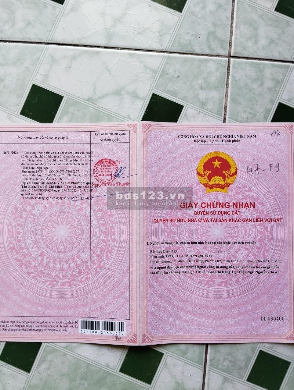 Chính chủ cần bán nhà 46/10 đường Âu Cơ, Phường 9, quận Tân Bình