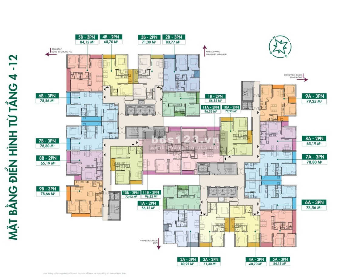 Cần bán căn góc 3pn2vs 84,1m2, hướng ĐB, view công viên Vinpearl Safari OCP-1